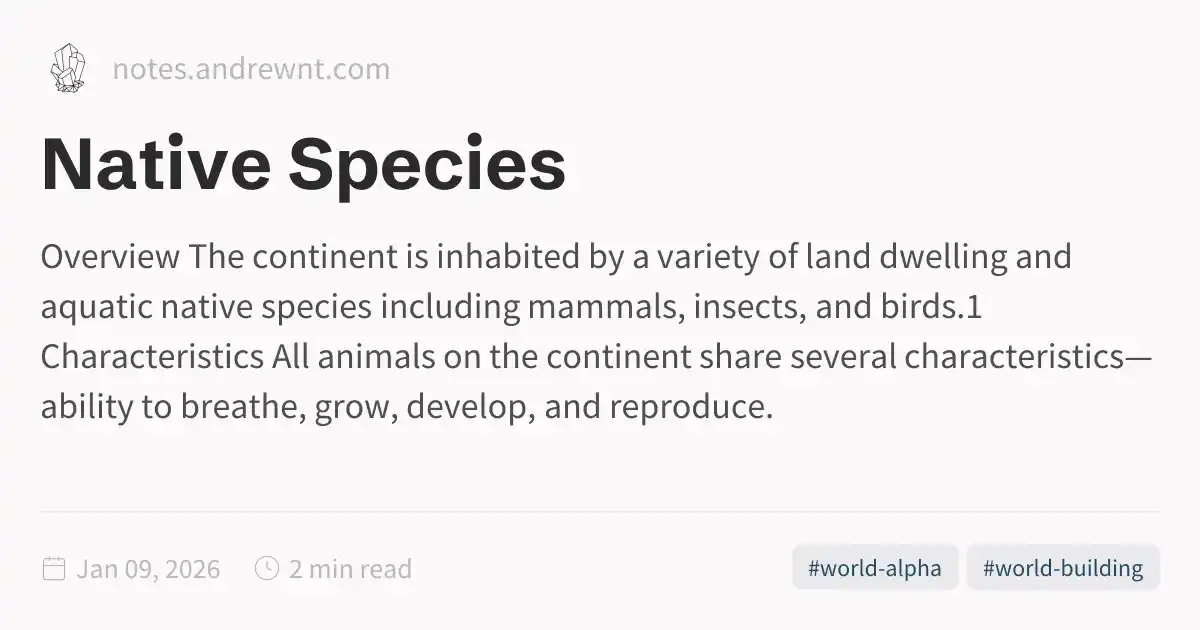 Native Alpha Native Species